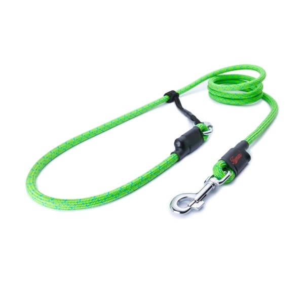 EASYLONG Hundeleine - L - 3m - grün mit blauen Strichen